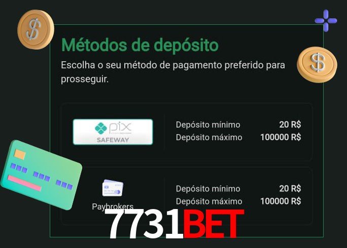 O cassino 7731bet oferece uma grande variedade de métodos de pagamento